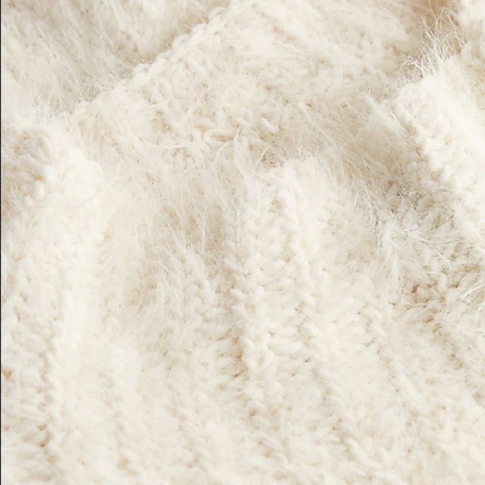 Express Fuzzy Chenille Mock Turtleneck Cozy Knit Textured Dolman Sleeve Sweater - Picture 8 of 12